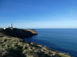 Cliffs of Cabo Mayor and the Cabo Mayor lighthouse.