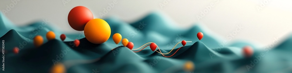 Poster vibrant 3d visualization of the frequency distribution of consumer preferences in a market showcasin