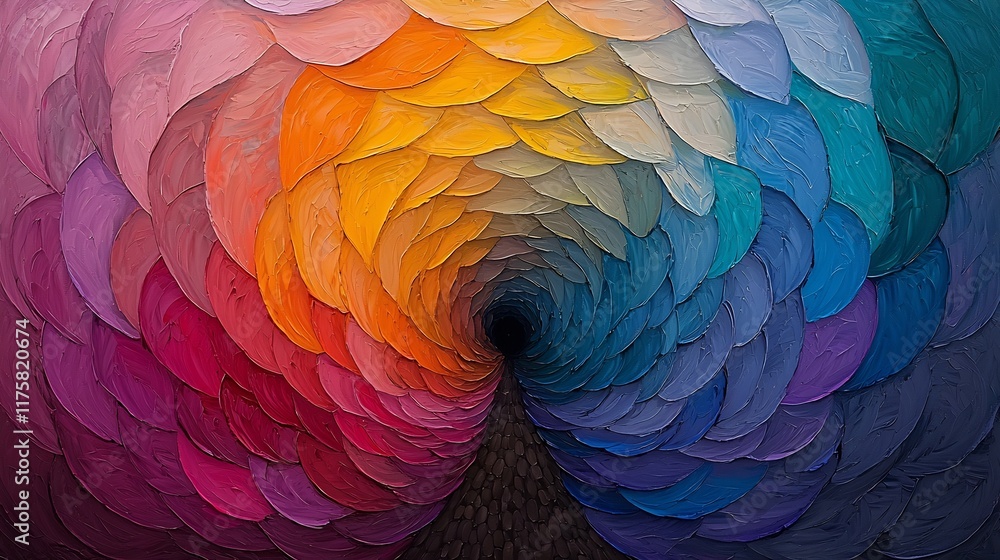 Poster mesmerizing abstract art featuring iridescent undulating contours in a visually striking kaleidoscop