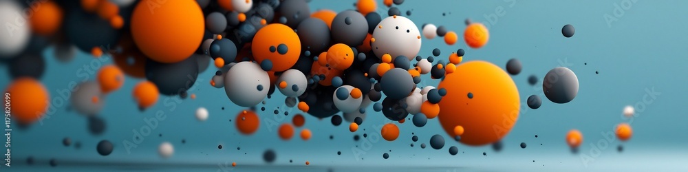 Poster captivating 3d abstract visualization showcasing the dynamic patterns and frequencies of words acros