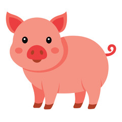 Pig Vector Illustration, Cartoon, Clipart & Line Art Design for Printables.eps