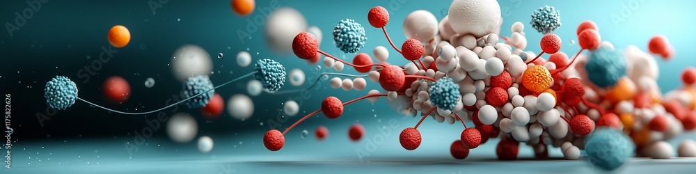 Poster colorful 3d rendering illustrating the dynamic frequency response pattern of a biological receptor t