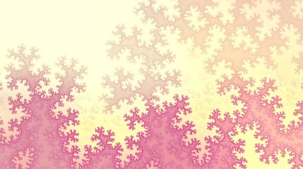 Abstract fractal art pastel pink yellow design