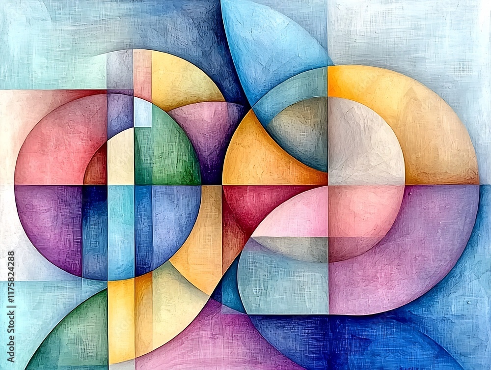 Poster breathtaking geometric abstraction pulsating shapes dynamic compositions and glistening spectacle en