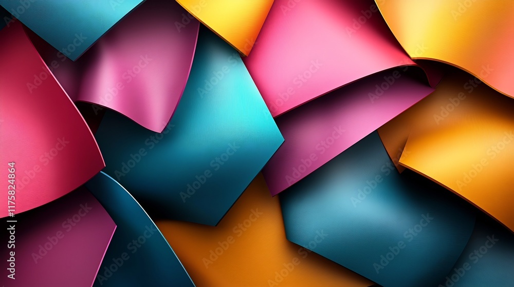 Poster radiant holographic rainbow foil abstract design with captivating iridescent geometric shapes shimme