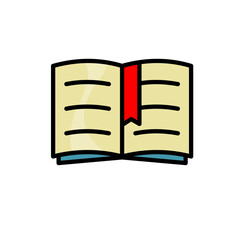 open book with bookmark - vector icon