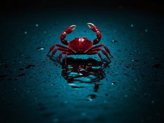 zodiac sign cancer red cancer on dark background