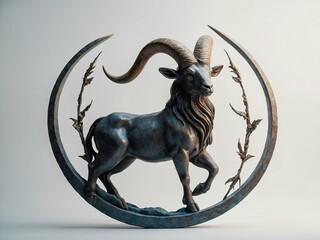 zodiac sign capricorn on white background
