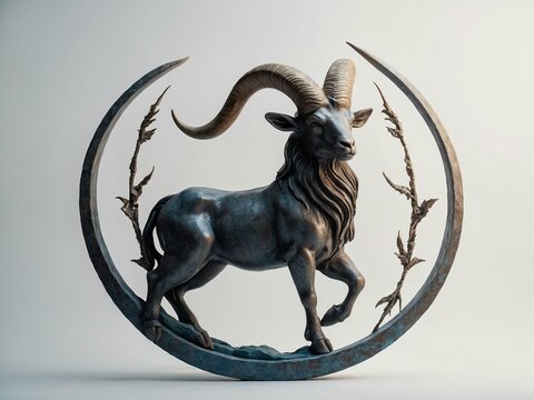 zodiac sign capricorn on white background