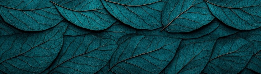 Obraz premium Teal Leaf Overlay Abstract Nature Texture, Composition, Photography Leaf texture, nature photography
