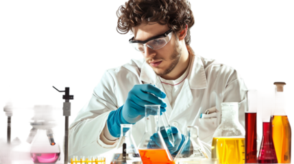 Celebrated for their mysterious approach, the doctor scientist unveils hidden truths isolated on transparent background