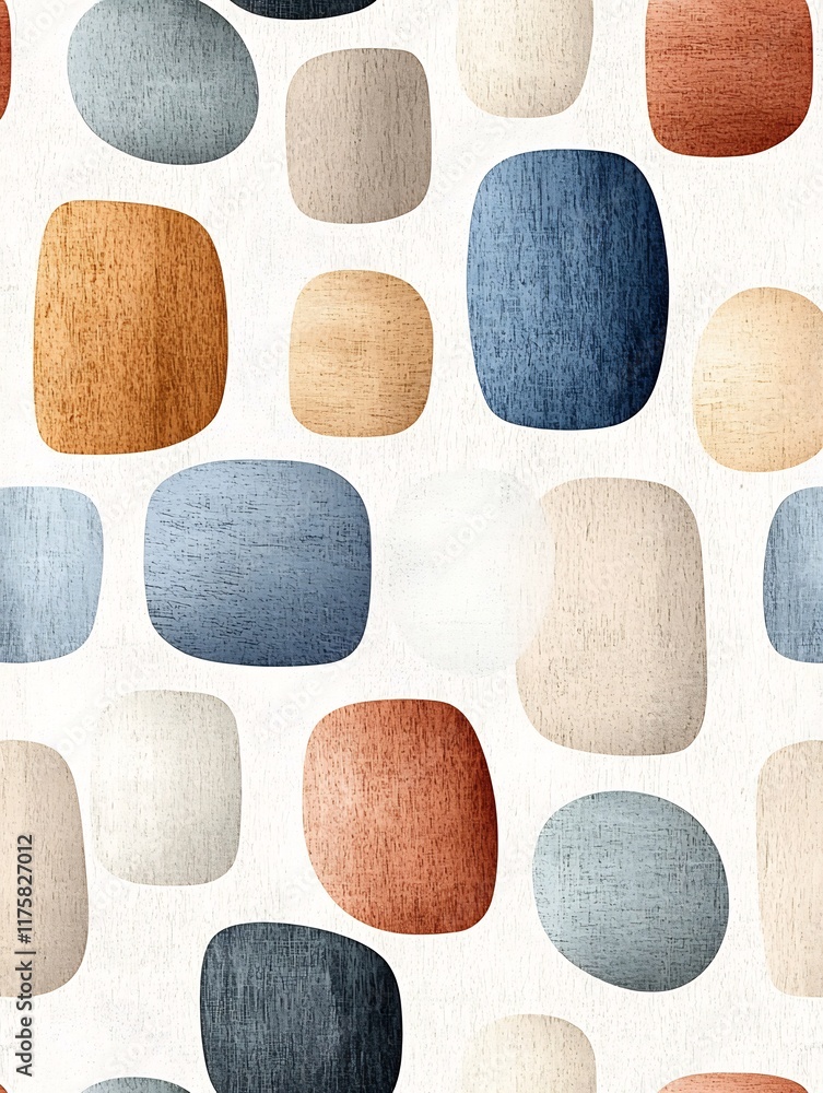 Poster this serene and soothing abstract image features a seamless pattern of interconnected rounded forms 