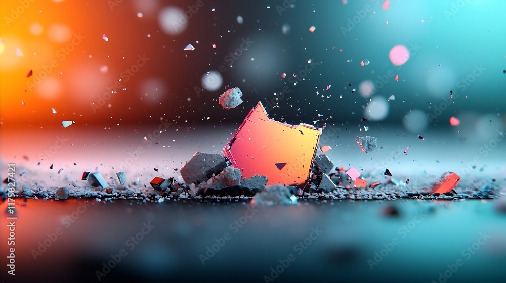 Poster enchanting holographic texture with a shimmering iridescent gradient effect intricate prismatic patt