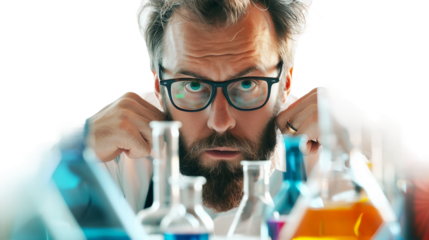 Known for their mysterious genius, the doctor scientist leads with curiosity and insight isolated on transparent background