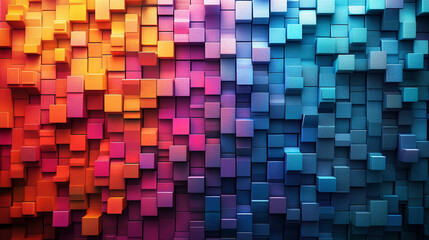 A dynamic abstract background featuring 3D colored cubes in various sizes floating in a slick modern design evoking chaos harmony and the complexity of modern systems with a shiny reflective surface

