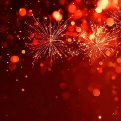 Obraz premium red bokeh background with fireworks