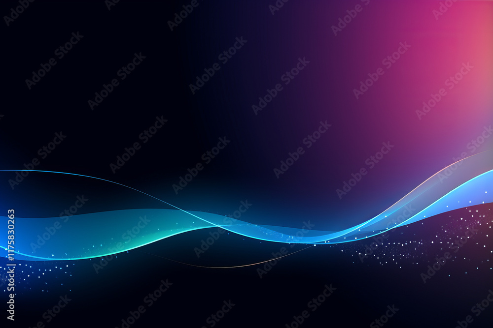 Poster abstract blue wave design with futuristic light and energy pattern ,generated by ai