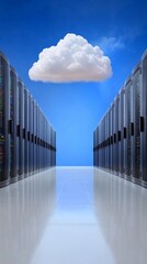 Obraz premium Stunning 3D Render: Cloud Computing Servers Seamlessly Connected. AI Generated