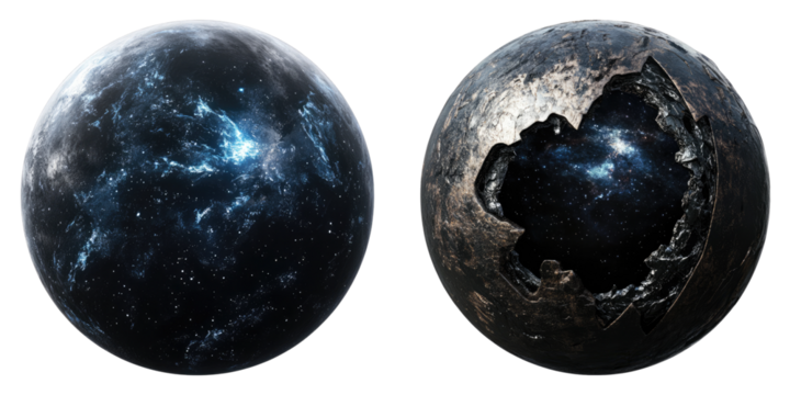 Galactic abyss puncher isolated on transparent background, Set of