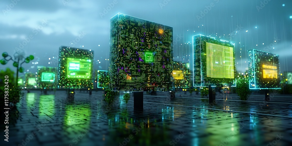 Poster incandescent pulses of light and sound orchestrating a breathtaking cityscape in a visionary digital