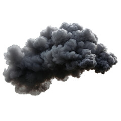 black smoke isolated on transparent background