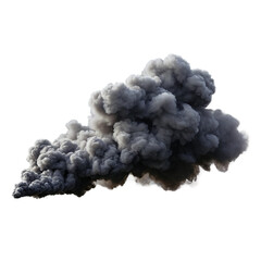 black smoke isolated on transparent background