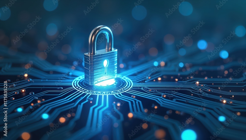 Poster Advanced cyber security tech solution. Secure digital data. Protection system secure data. Network protection. Illustration advanced cyber defense methods against online threats. Firewall systems