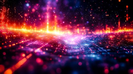 Fototapeta premium Abstract Holographic Disruption with Vibrant Digital Distortions