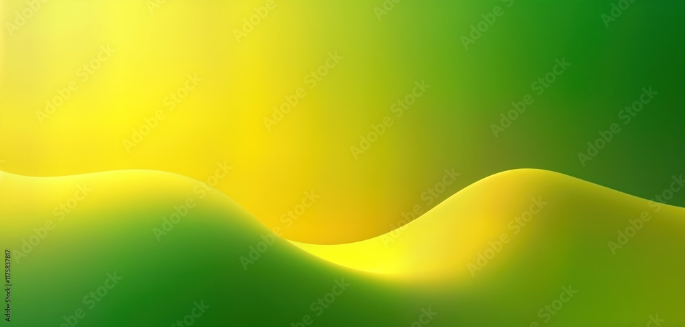 Poster abstract gradient background with yellow, green colours. smooth flowing curves create dynamic patter