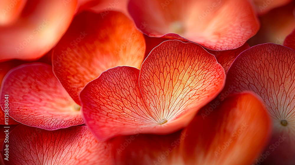 Aufkleber Elegant red petals display intricate textures and vibrant hues in a close-up arrangement