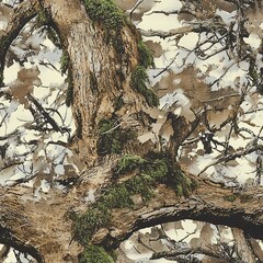 Mossy Oak Tree Military Hunting Camouflage Seamless Pattern Texture
