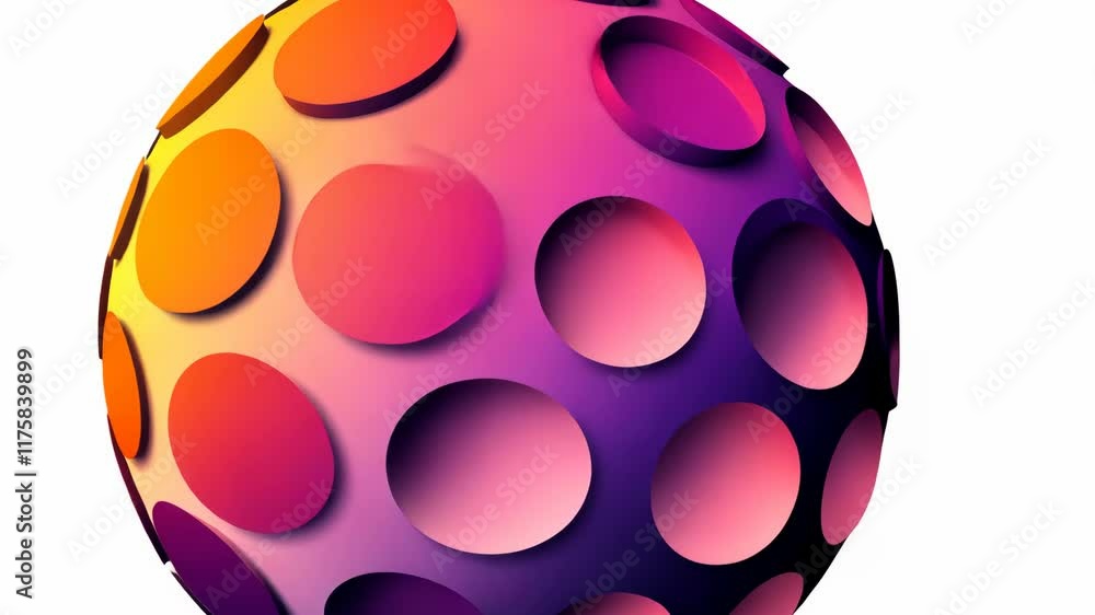 Aufkleber colorful abstract sphere with circular patterns depicting vibrant design in a digital art style