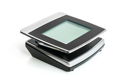 A silver and black device with a screen on top of it