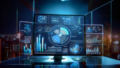 strategy and planning metrics animated in an interactive display on a digital device