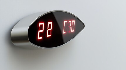 A digital clock with the numbers 22 and 20 on it