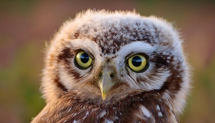 Obraz premium a close up of a curious little owl