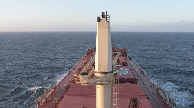 bulk carrier ship sailing in the ocean