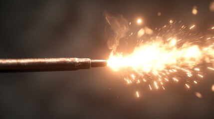 Soldering Iron Spark Burst Close-up Composition, Warm Light, Energy Concept, Soldering, Sparks Soldering, Welding