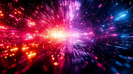 Futuristic Neon Grid Malfunction with Digital Glitch Effects