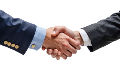 Businessmen shaking hands, isolated 