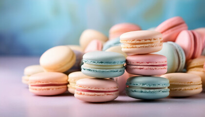 Obraz premium colorful macaroons in pastel shades