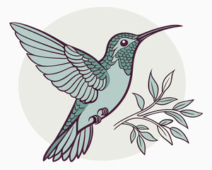 Hummingbird bird isolated logo