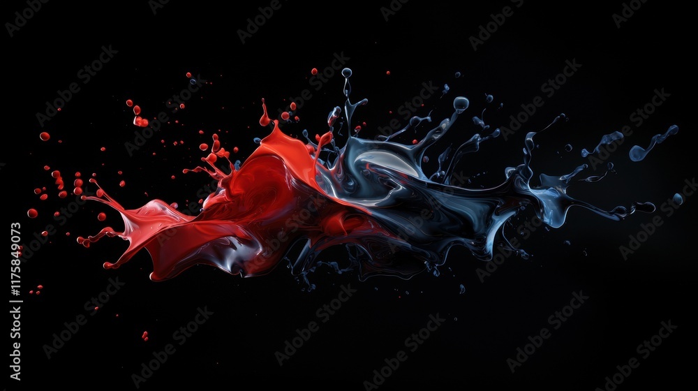 Poster abstract digital art piece that appears to be made up of different colors and shapes. the background
