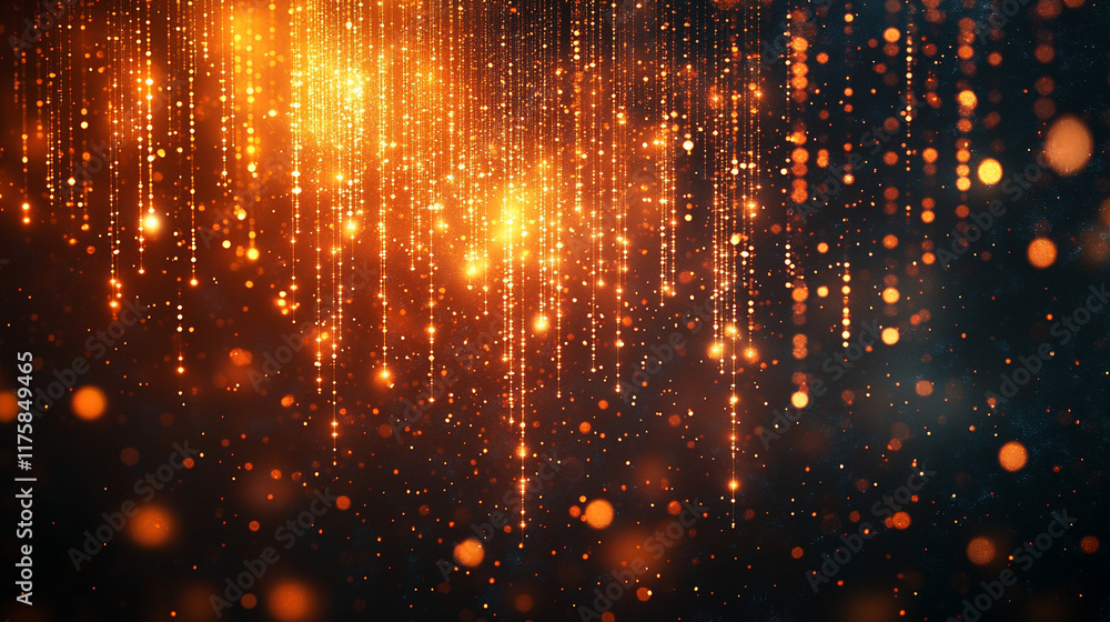 Poster abstract representation of cyberspace matrix featuring falling digital lines resembling binary code 