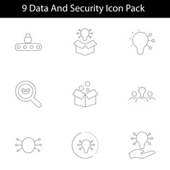 data and security editable icon pack. data, security, icon, vector.
