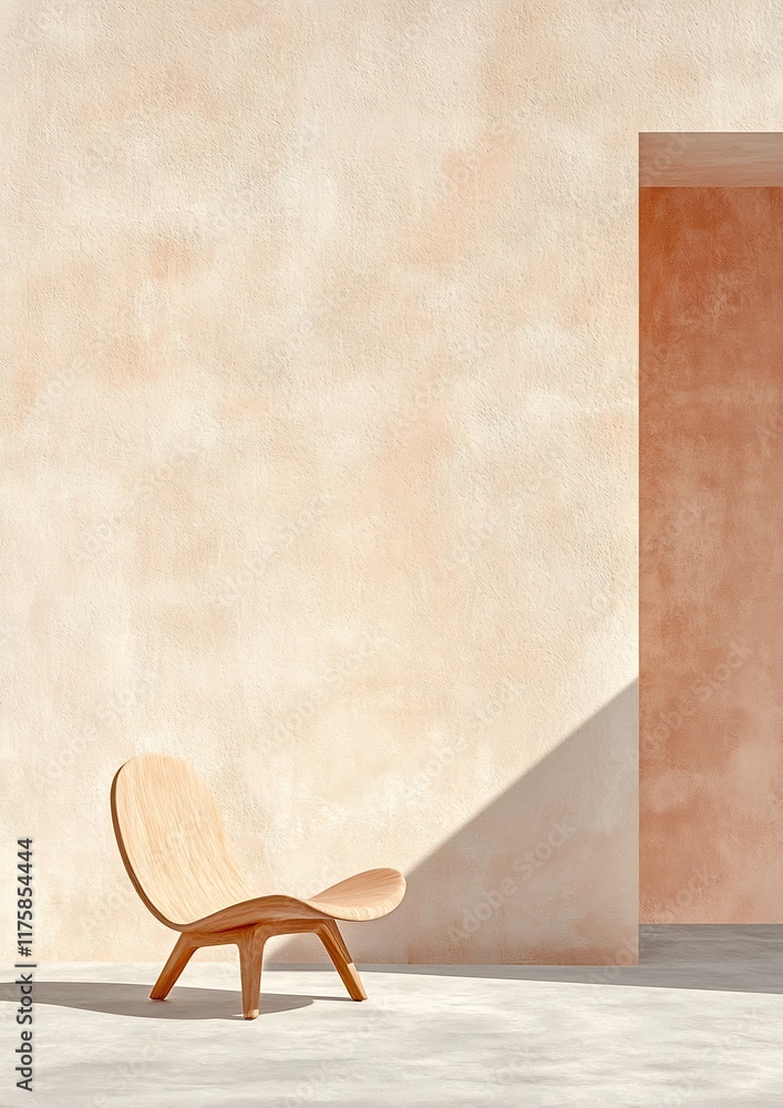 Aufkleber minimalist contemporary backdrop with a soothing pastel gradient transitioning from soft peach to wa
