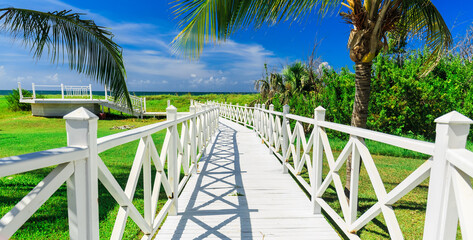 
Nice gorgeous beautiful bridge path to the beach and ocean. Varadero, Cuba
