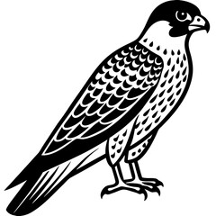 falcon bird black silhouette vector, Simple silhouette Design vector icon with white background. Wild animal vector, Bird Vector 