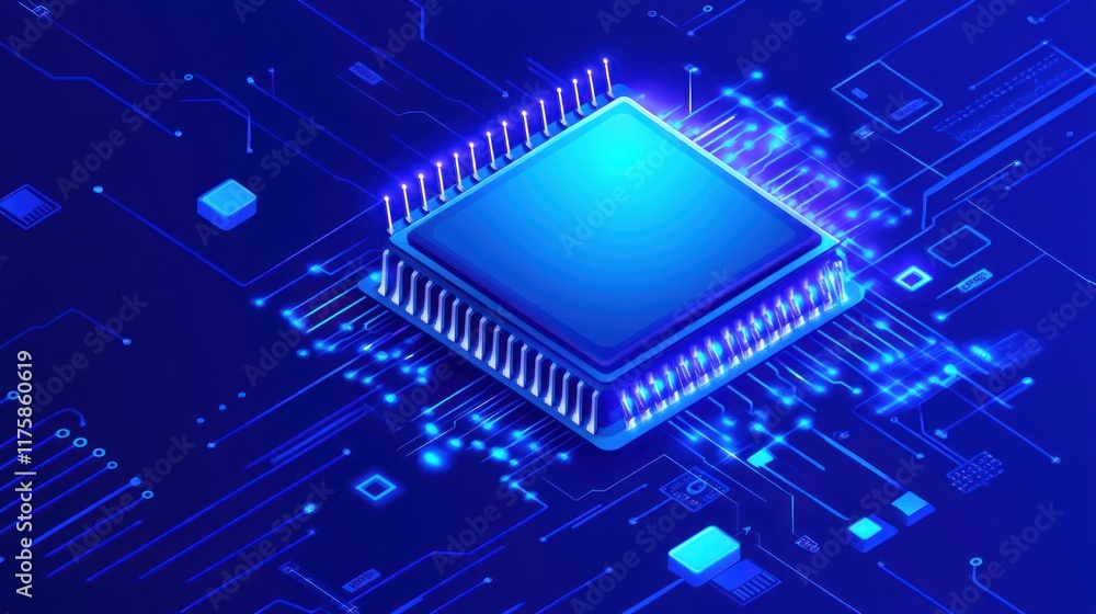 Poster central processing unit on circuit board.