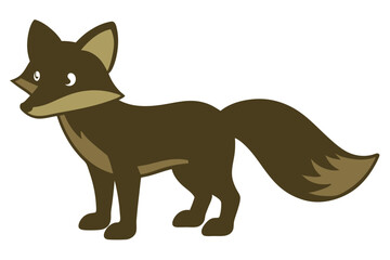 Fox silhouette vector with white background. Wild animal vector